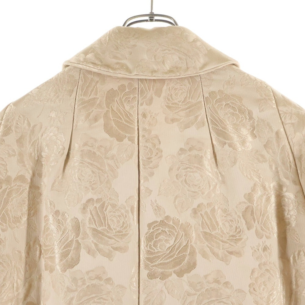 DOLCE & GABBANA(ドルチェアンドガッバーナ) ジャガード総柄 ダブルブレスト 中綿 ハーフスリーブ コート ベージュ
