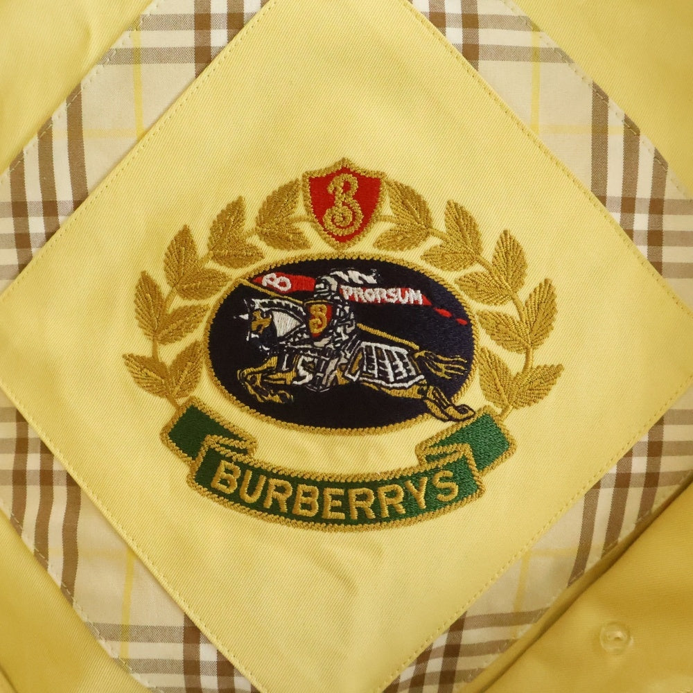 BURBERRYS(バーバリーズ) 金ボタン ノバチェック ステンカラーコート イエロー レディース