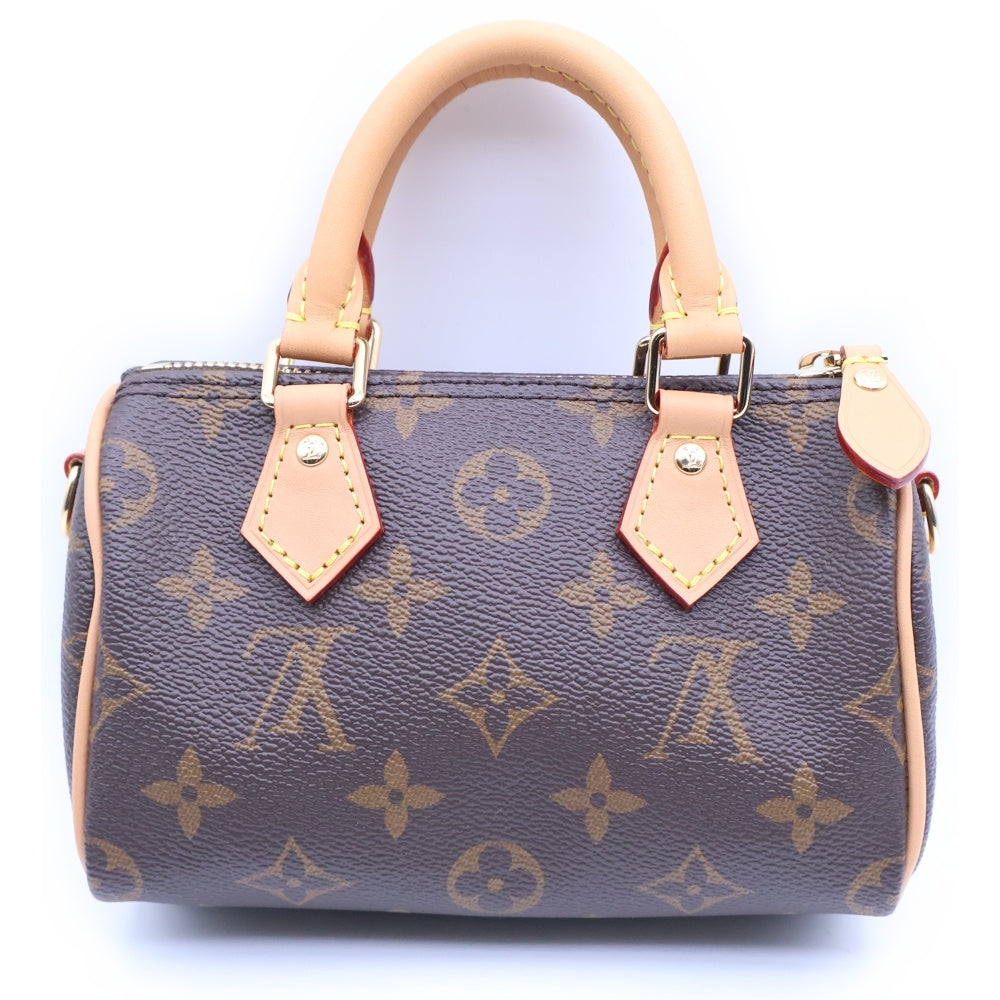 LOUIS VUITTON(ルイヴィトン) モノグラム ナノスピーディ 2wayショルダーバッグ ハンドバッグ ショルダーバッグ ブラウン PVC×レザー M81085 ゴールド金具 レディース