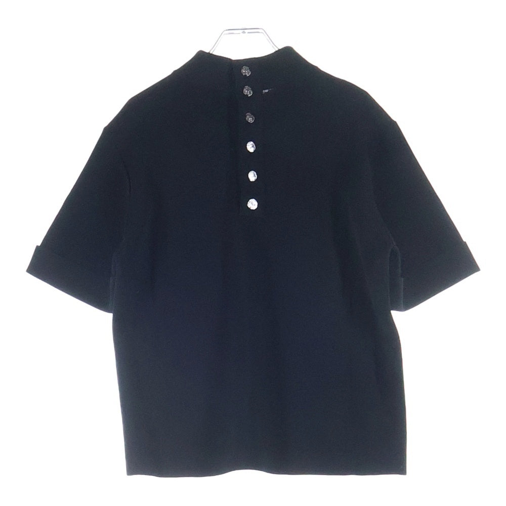CHANEL(シャネル) 22SS ライオンボタン ハイネック 半袖ニット カットソー ブラック レディース P72001K10368