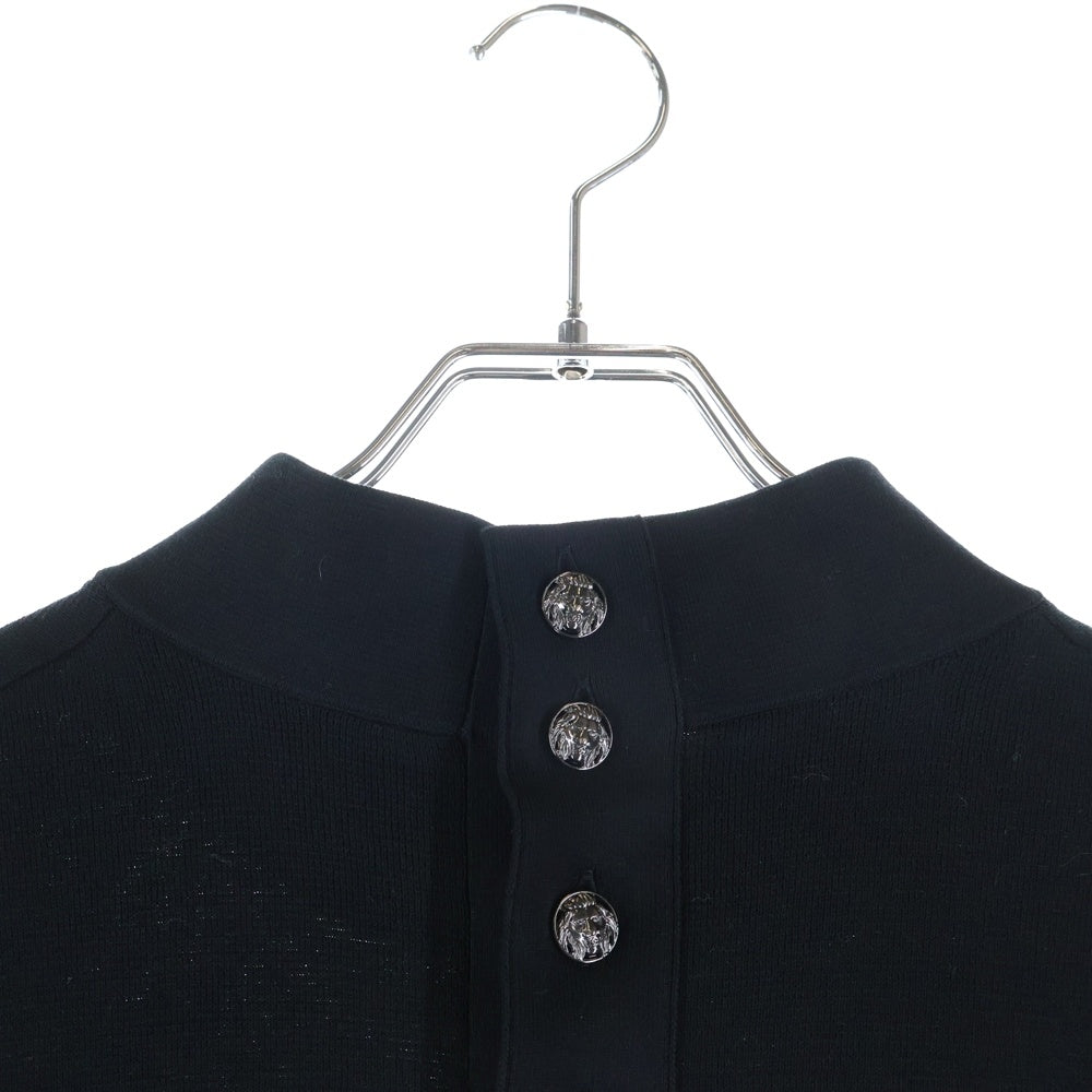 CHANEL(シャネル) 22SS ライオンボタン ハイネック 半袖ニット カットソー ブラック レディース P72001K10368