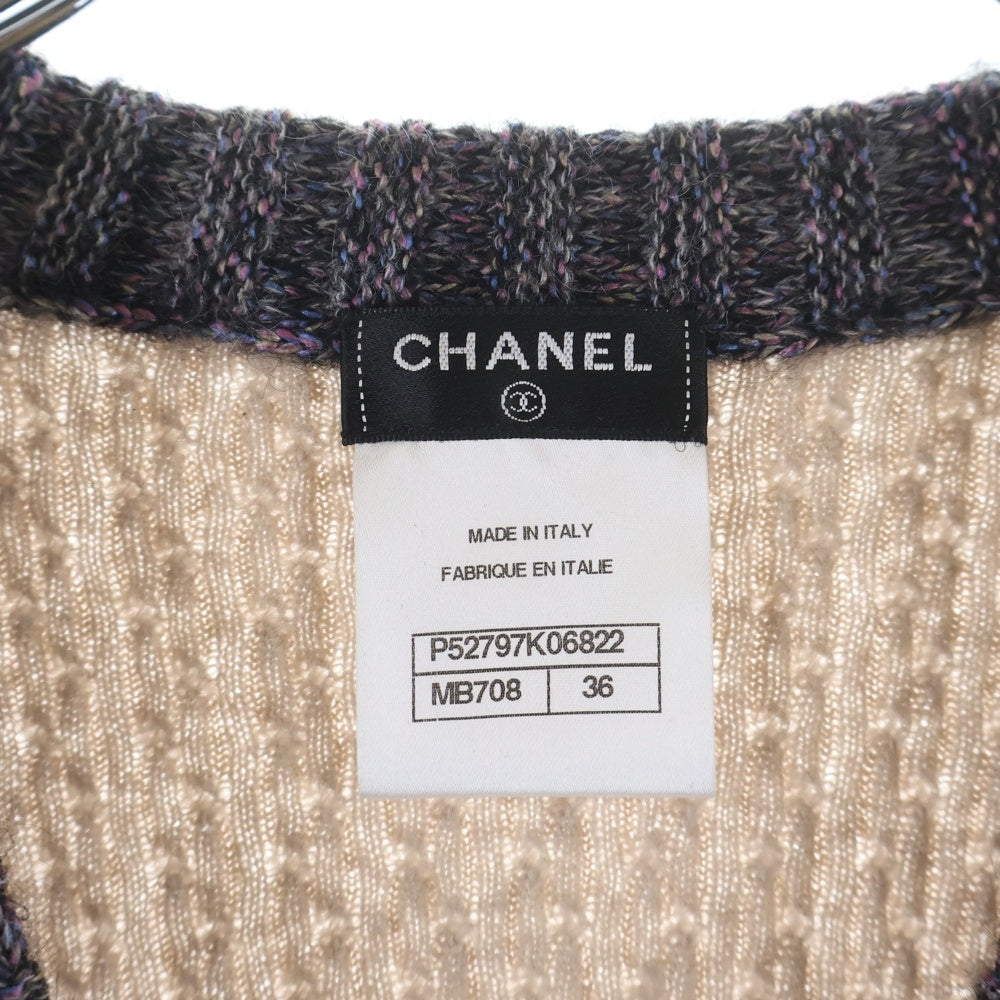 CHANEL(シャネル) カメリアボタン ニットカーディガン ベージュ レディース P52797K06822