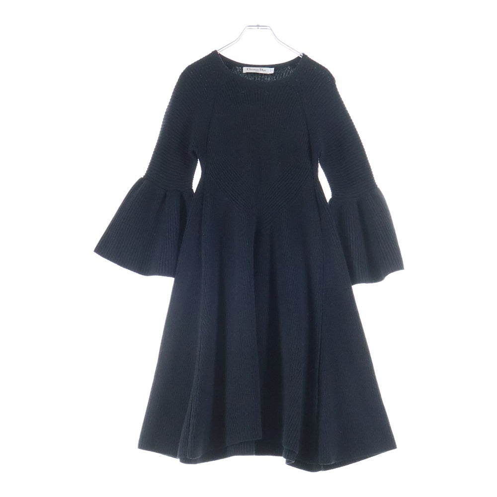 Christian Dior(クリスチャンディオール) クルーネック ニットワンピース ブラック レディース 6H24658AM558