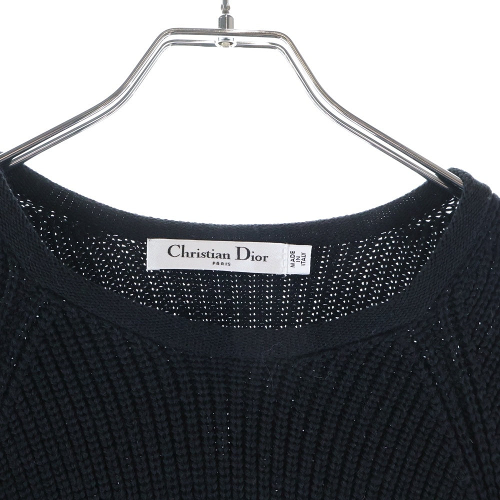 Christian Dior(クリスチャンディオール) クルーネック ニットワンピース ブラック レディース 6H24658AM558