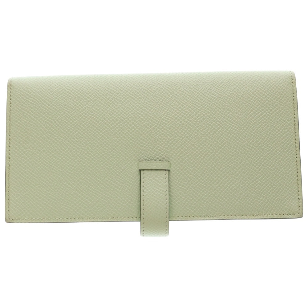 HERMES(エルメス) ベアンスフレ エプソン ロングウォレット 長財布 シルバー金具 B刻印 ライトグリーン レディース