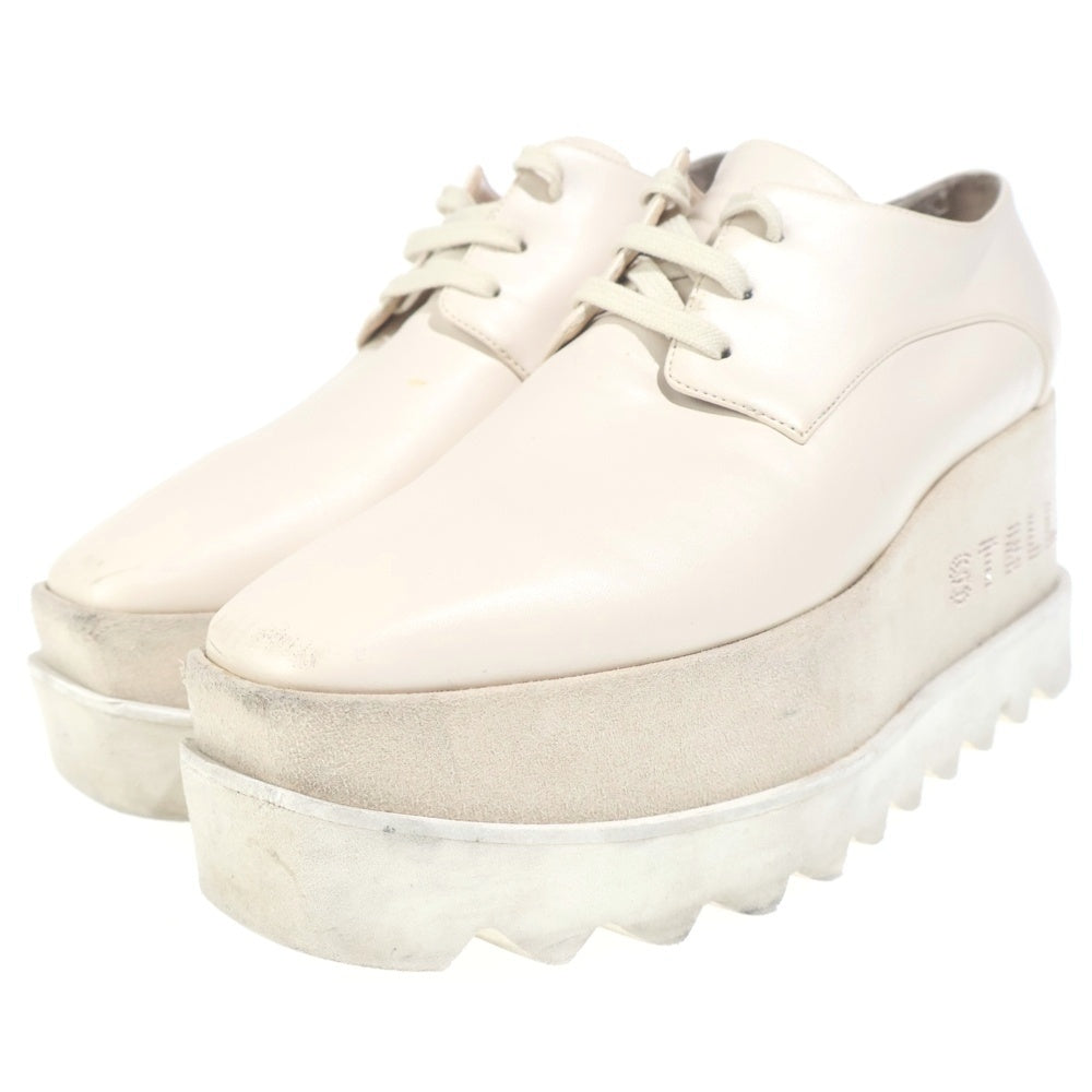 STELLA McCARTNEY(ステラマッカートニー) ロゴラインストーン エリス プラットフォームシューズ ホワイトベージュ レザー 35 1/2 レディース