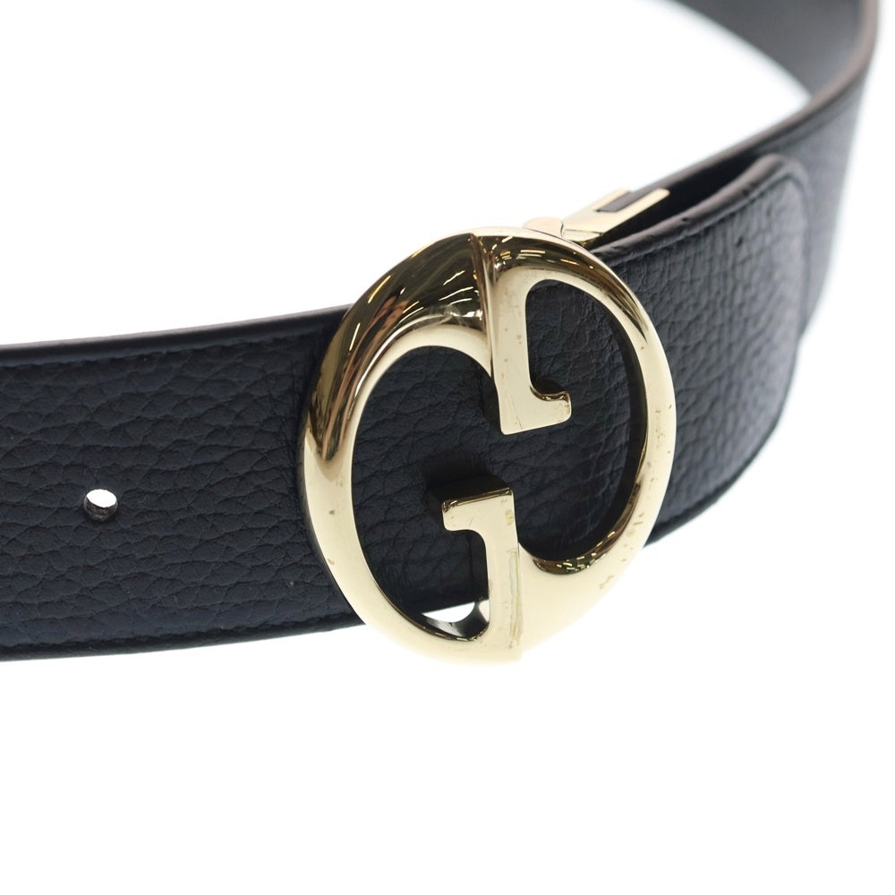 GUCCI(グッチ) ベルト レザー ブラック 80・32 450000 ゴールド金具 レディース