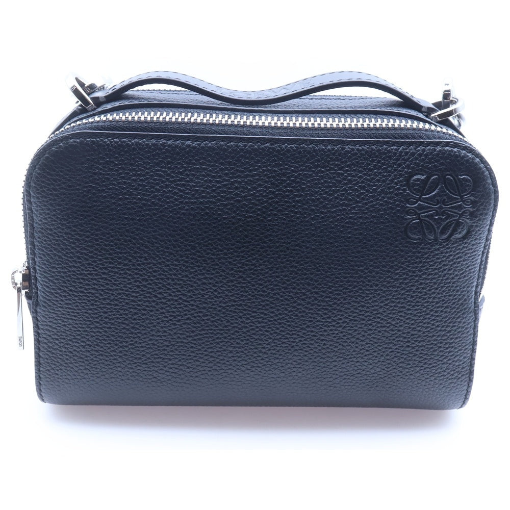 LOEWE(ロエベ) クロスボディ カメラバッグ ミニ ショルダーバッグ ミニバッグ ブラック レザー シルバー金具 レディース