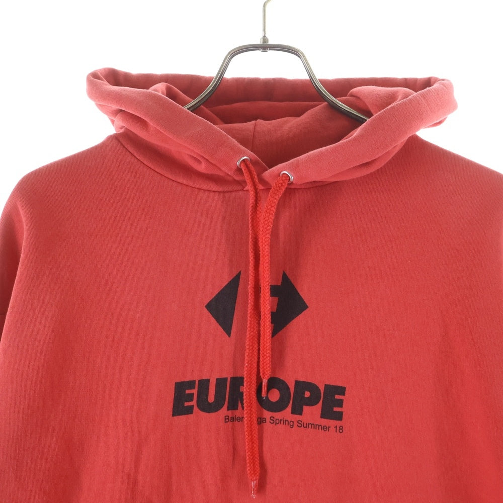 BALENCIAGA(バレンシアガ) EUROPEプリント コットンパーカー レッド 508205