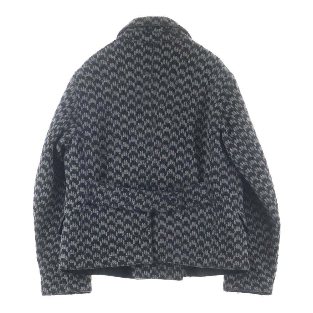 DOLCE & GABBANA(ドルチェアンドガッバーナ) ウールニット ダブルブレスト Pコート ジャケット グレー