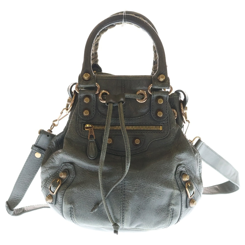 BALENCIAGA(バレンシアガ) ジャイアント ミニポンポン レザー 2WAY ハンド ショルダーバッグ グレー 285439 レディース