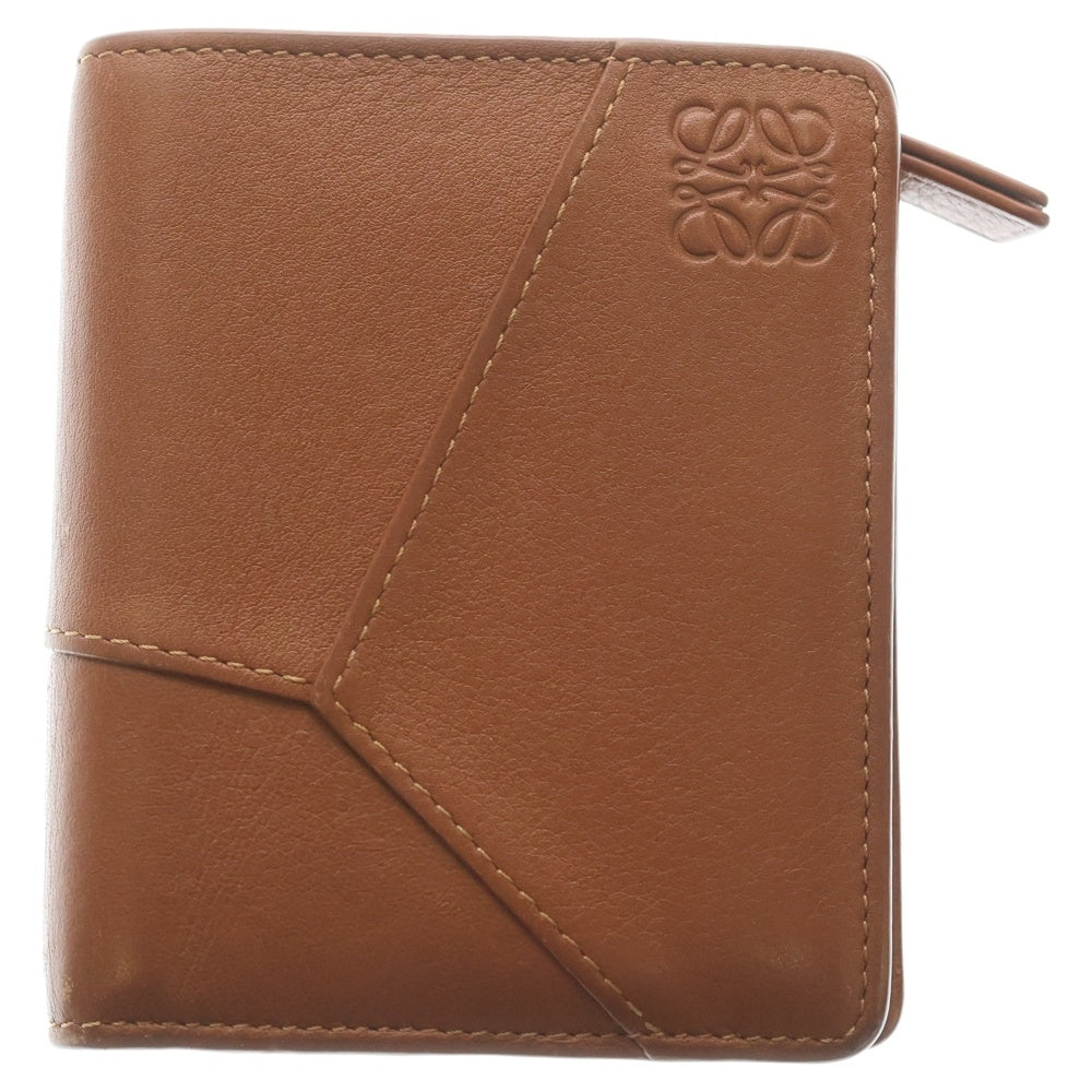 LOEWE(ロエベ) パズル アナグラムロゴ レザー コンパクトウォレット 二つ折り財布 ブラウン レディース