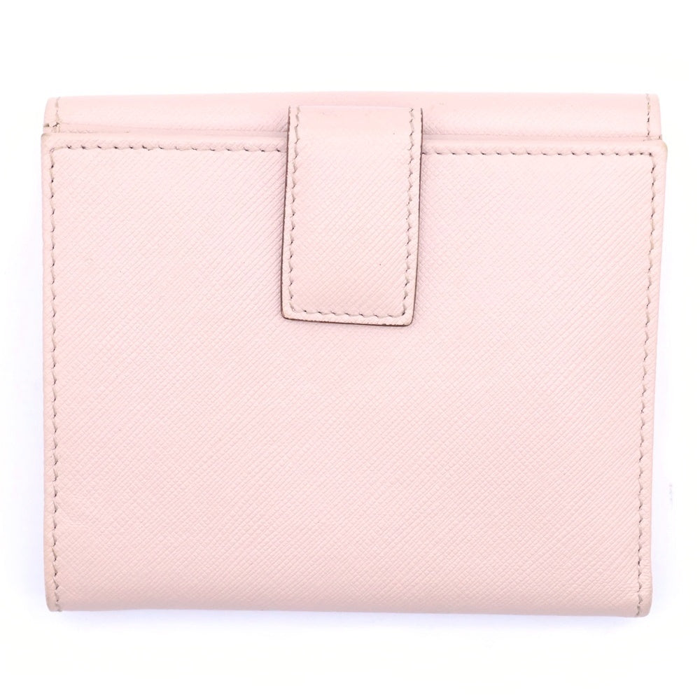 Salvatore Ferragamo(サルヴァトーレ フェラガモ) ヴァラリボン レザー コンパクトウォレット 二つ折り財布 ゴールド金具 ピンク レディース