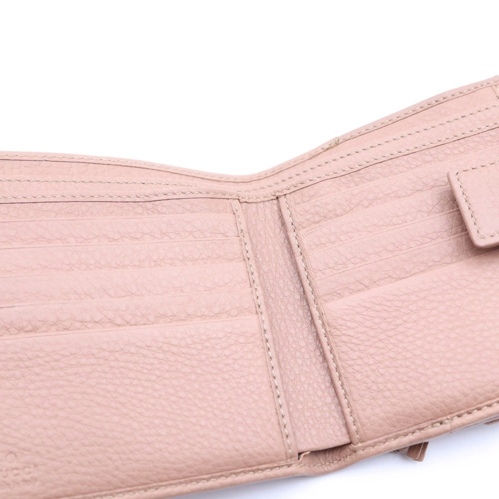GUCCI(グッチ) バンブー レザー コンパクトウォレット 二つ折り財布 ベージュ 269984 レディース