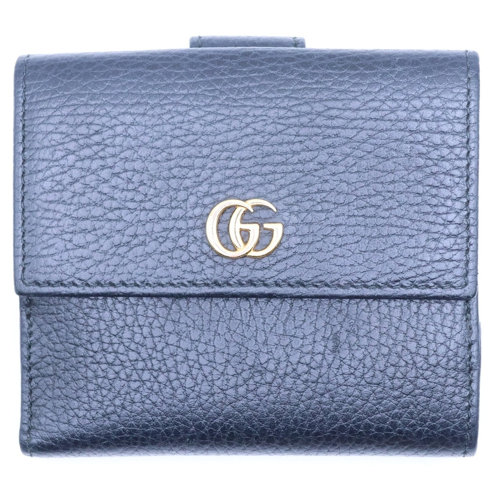 GUCCI(グッチ) GGマーモント レザー コンパクトウォレット 二