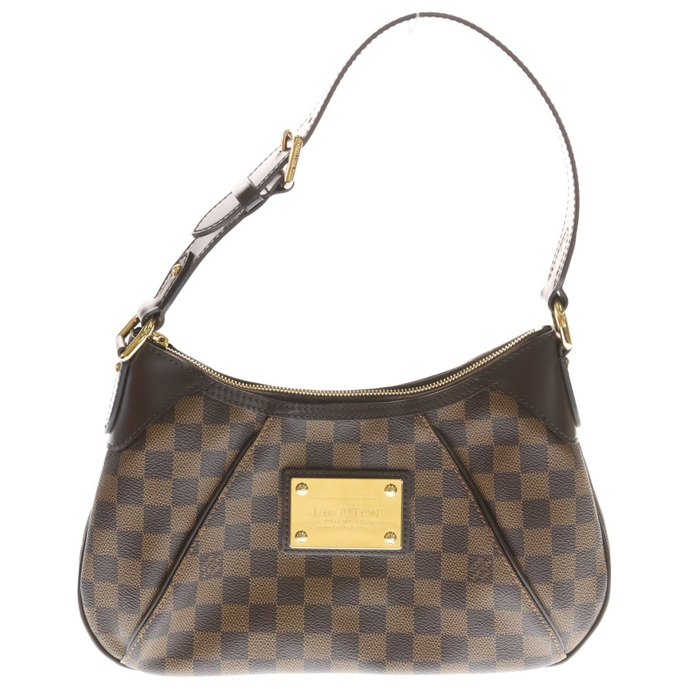 LOUIS VUITTON(ルイヴィトン) ダミエ テムズPM PVC レザー ワンショルダーバッグ ゴールド金具 ブラウン N48180 レディース