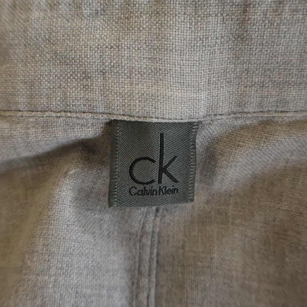 Calvin Klein(カルバンクライン) ■長袖シャツ グレー コットン ボタンダウン #L