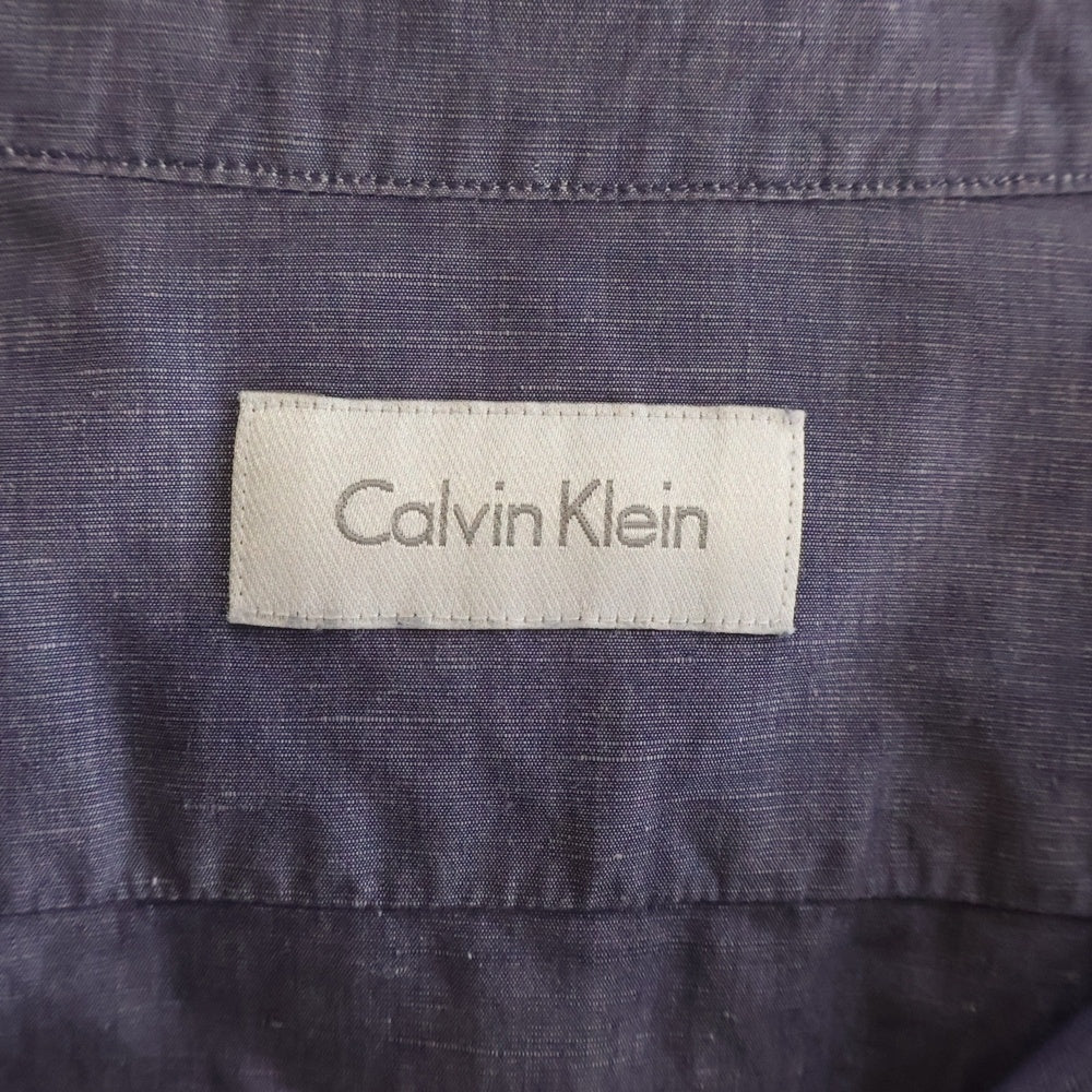 Calvin Klein(カルバンクライン) ■長袖シャツ パープル コットン ボタンダウン