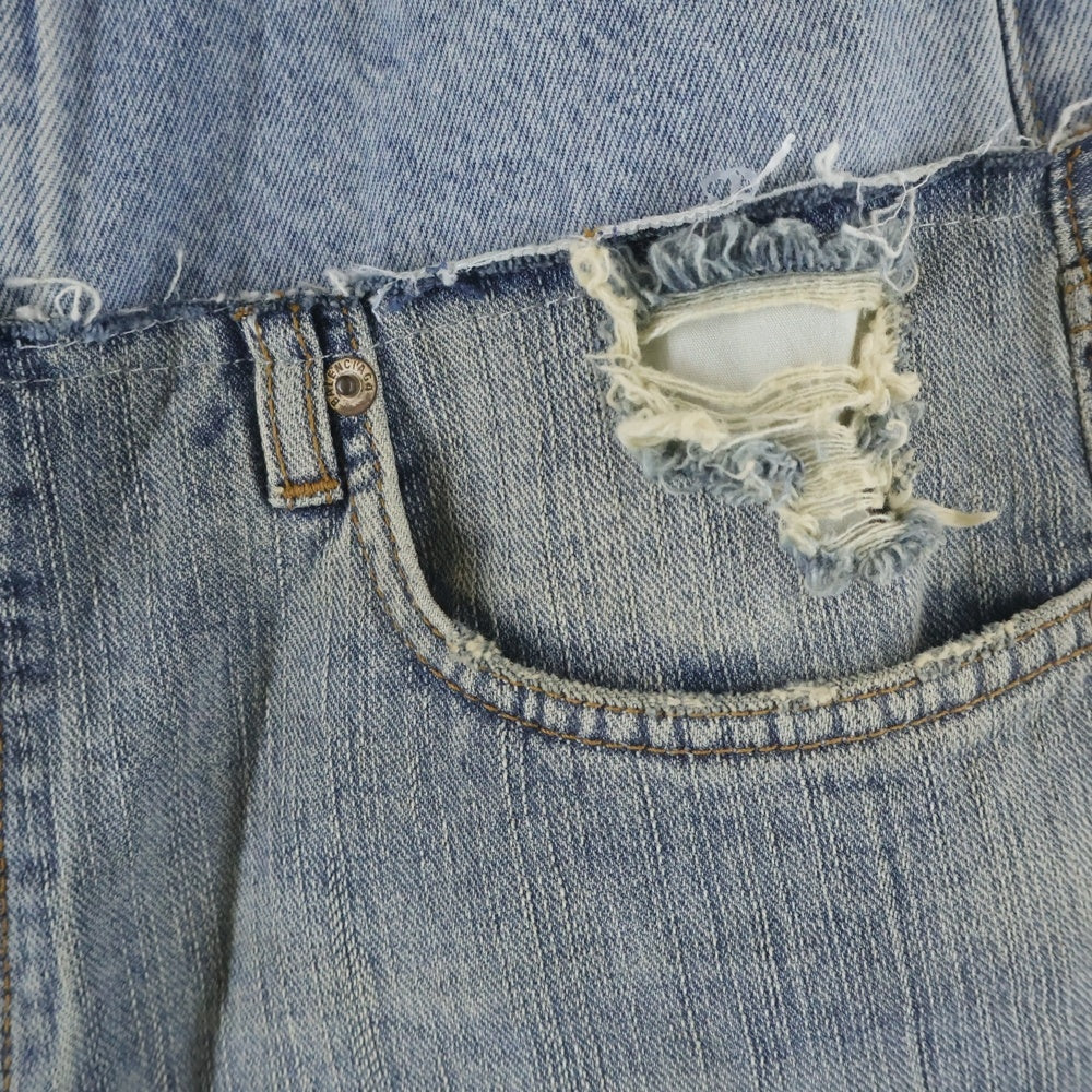 BALENCIAGA(バレンシアガ) ■Cut-Up Baggy Pants カットアップ バギー パンツ ブルー F40 805097