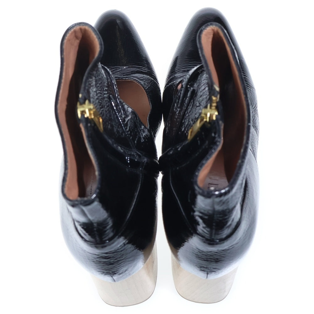 MARNI(マルニ) ■パテントレザー サイドジップ アンクルブーツ ブラック 36 レディース