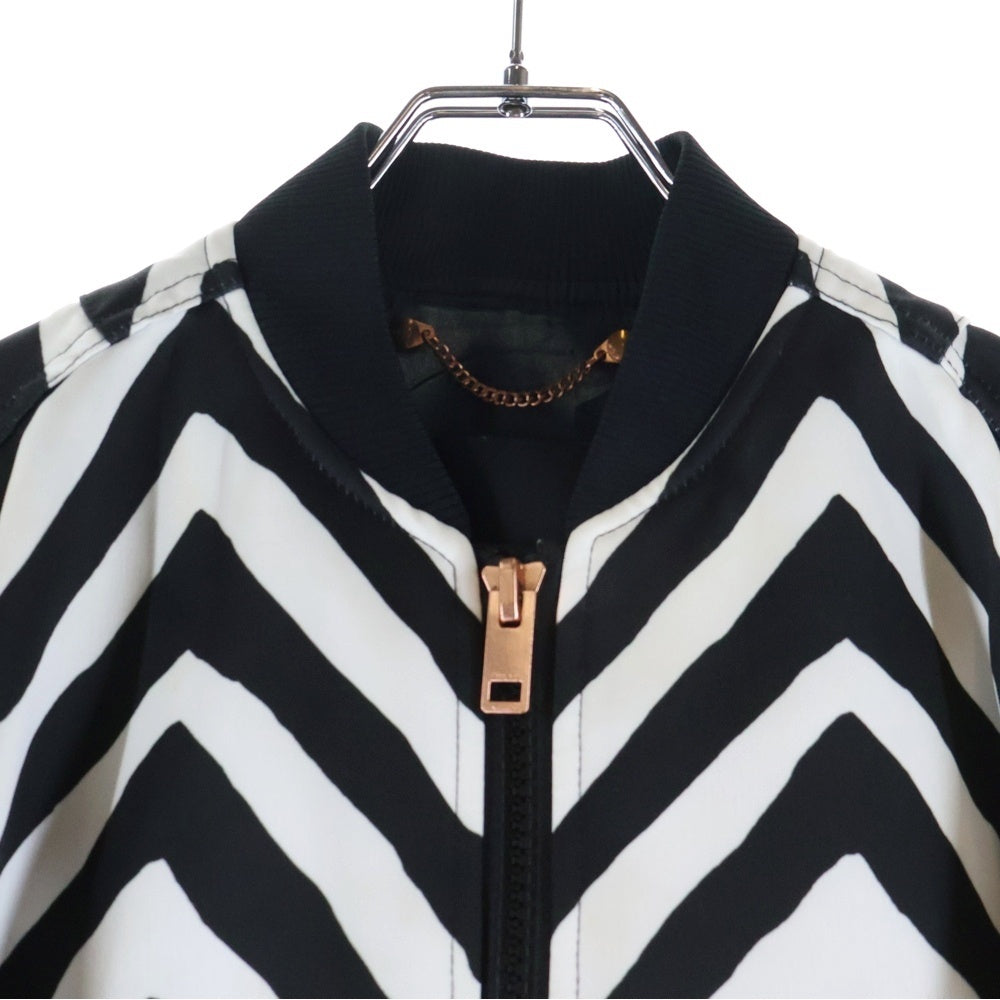 DIESEL(ディーゼル) ■G-Soledad Bomber Jacket ゼブラ柄 ボンバー フライトジャケット ホワイト×ブラックリバーシブル レディース