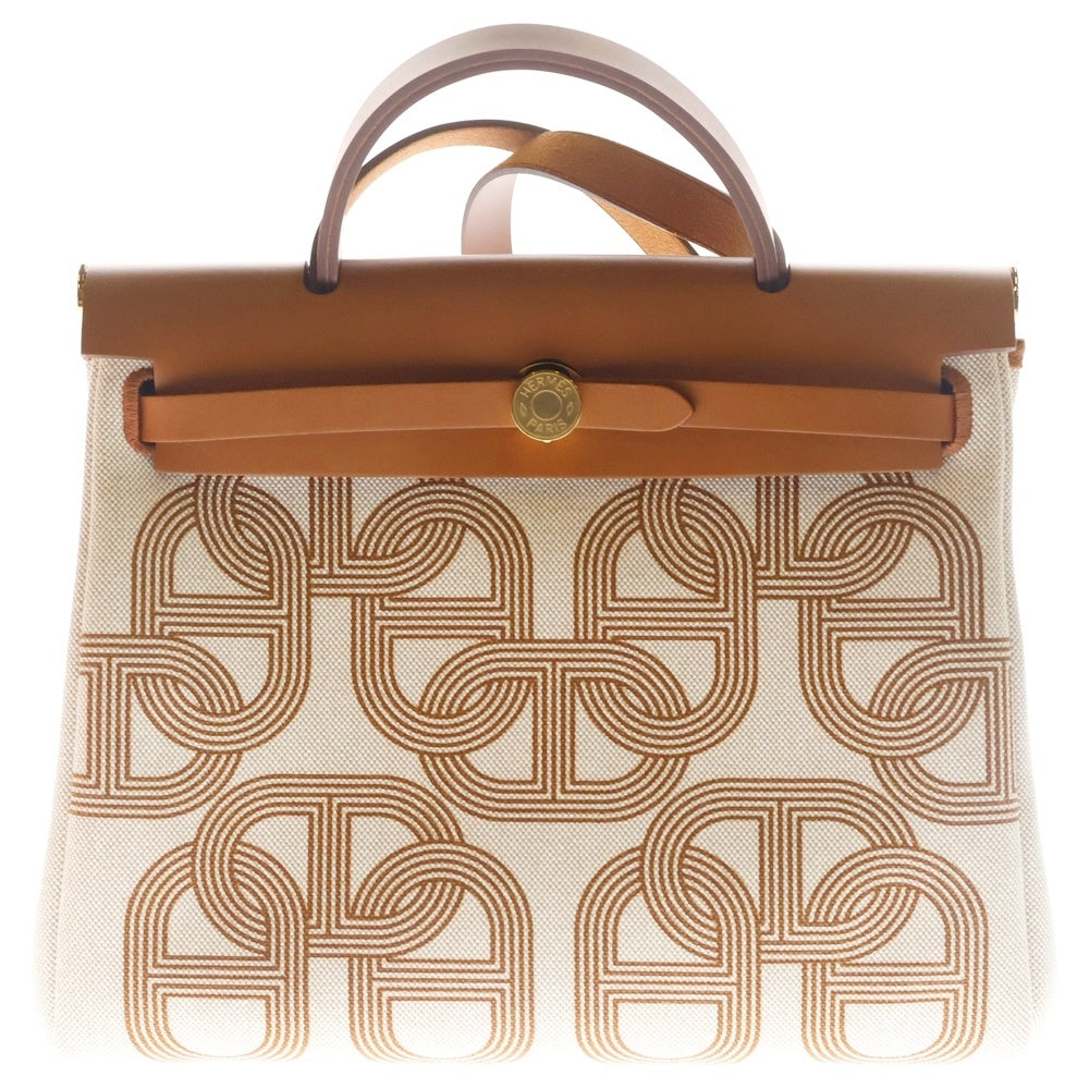 HERMES(エルメス) エールバッグジップPM シェーヌダンクル トワルアッシュ ブラウン 2wayバッグ ゴールド金具 W刻印 レディース