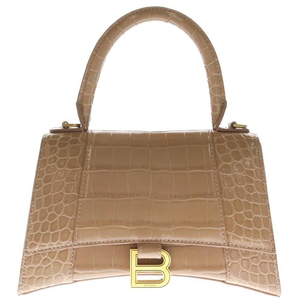 BALENCIAGA(バレンシアガ) アワーグラス 2wayハンドバッグ ショルダーバッグ ピンクベージュ レザー 593546 レディース