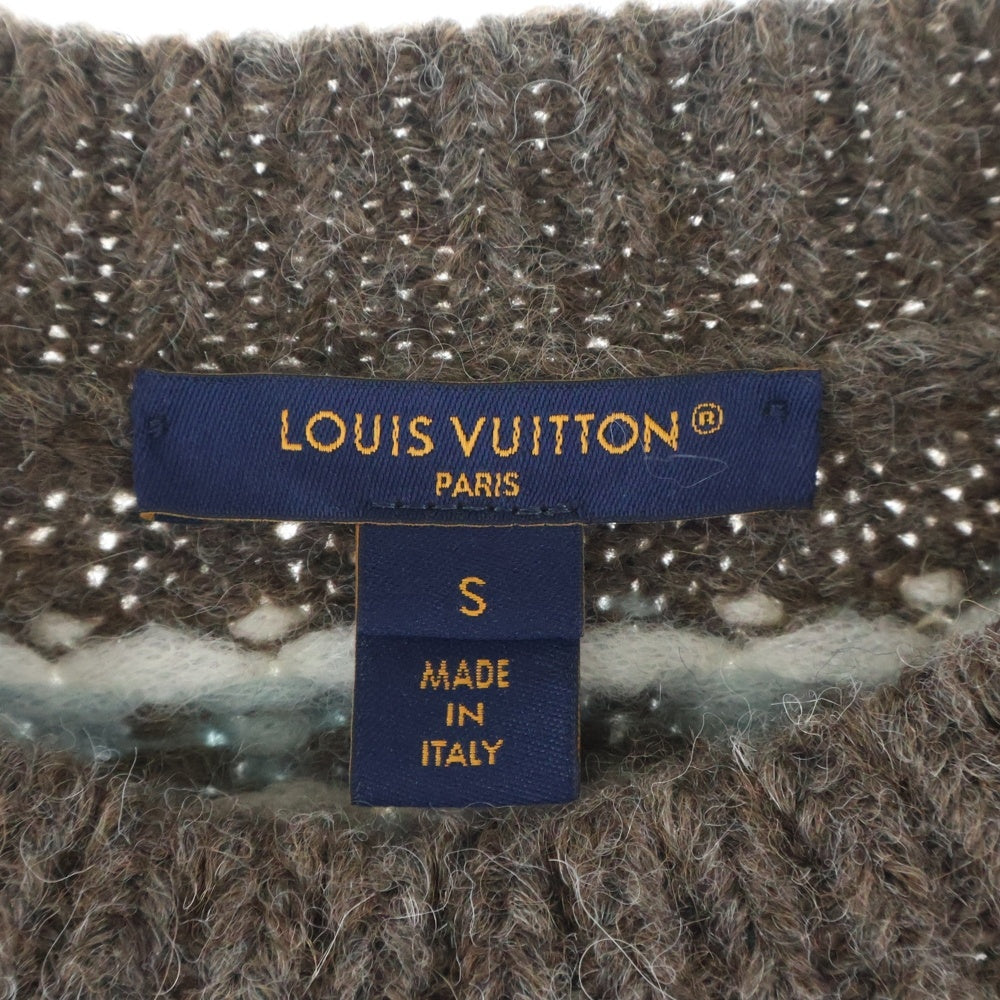 LOUIS VUITTON(ルイヴィトン) グラフィック シグネチャー ノルディック柄 プルオーバーニット セーター ブラウン RW261WW CA3 FUKL25