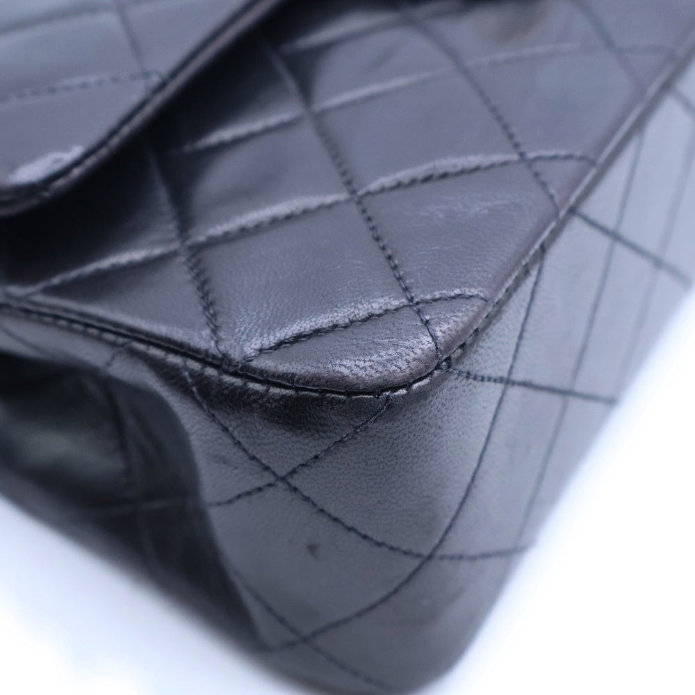 CHANEL(シャネル) マトラッセ23 ココマーク ターンロック ラムスキン レザー Wフラップ Wチェーンショルダーバッグ ブラック ゴールド金具 3番台 レディース