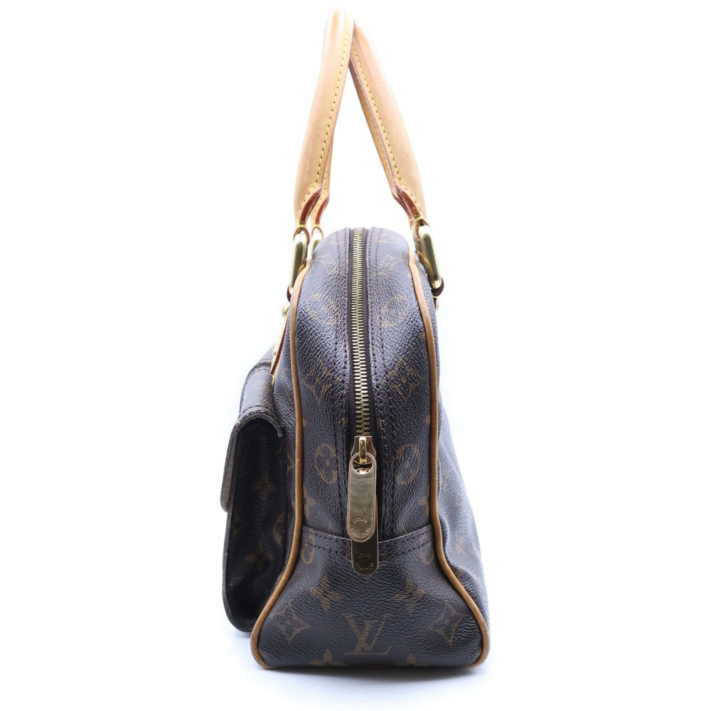 LOUIS VUITTON(ルイヴィトン) モノグラム マンハッタンPM PVC レザー ハンドバッグ ゴールド金具 ブラウン M40026 レディース