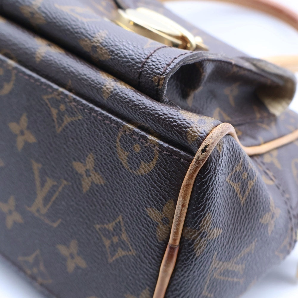 LOUIS VUITTON(ルイヴィトン) モノグラム マンハッタンPM PVC レザー ハンドバッグ ゴールド金具 ブラウン M40026 レディース