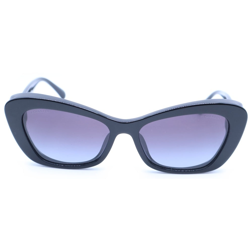 CHANEL(シャネル) ココマーク フェイクパールライン キャッツアイフレーム サングラス メガネ 眼鏡 アイウェア ブラック 5481-H-A レディース