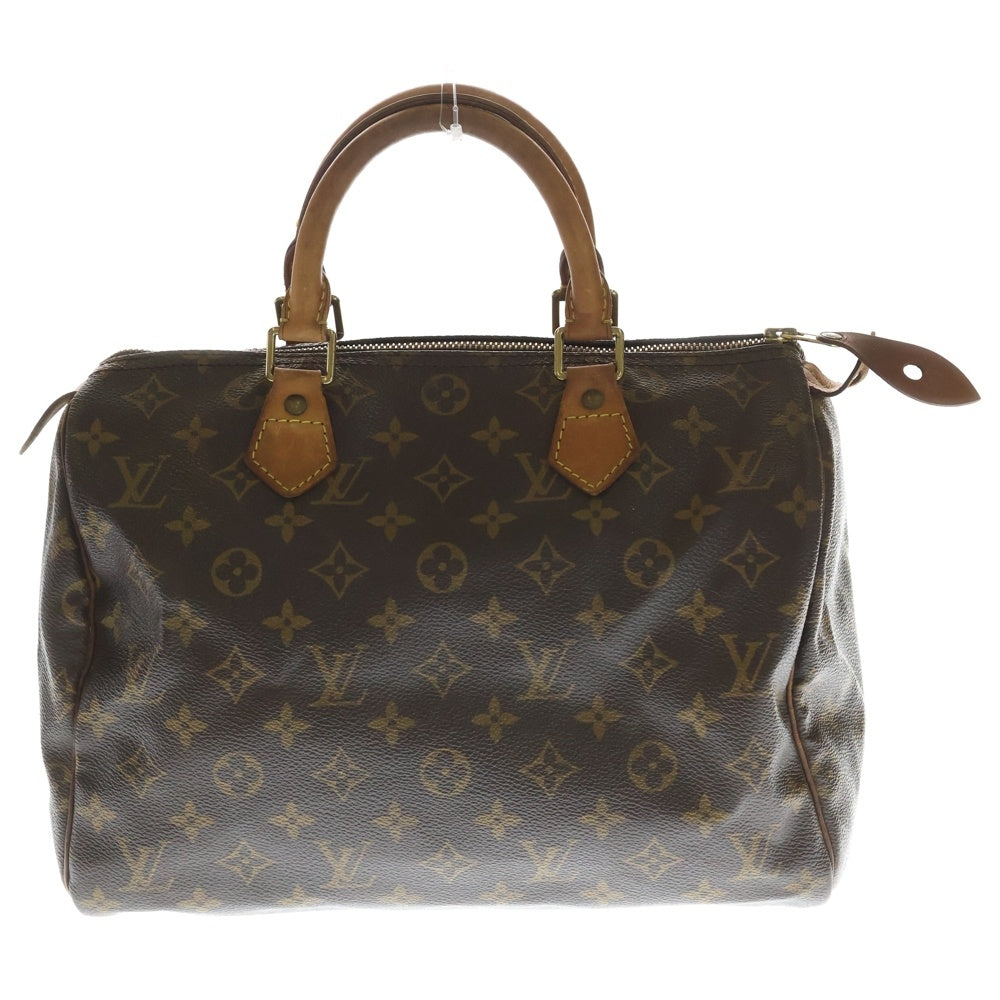 LOUIS VUITTON(ルイヴィトン) モノグラム スピーディ30 ボストンバッグ ハンドバッグ ブラウン レザー×PVC M41526 ゴールド金具 レディース