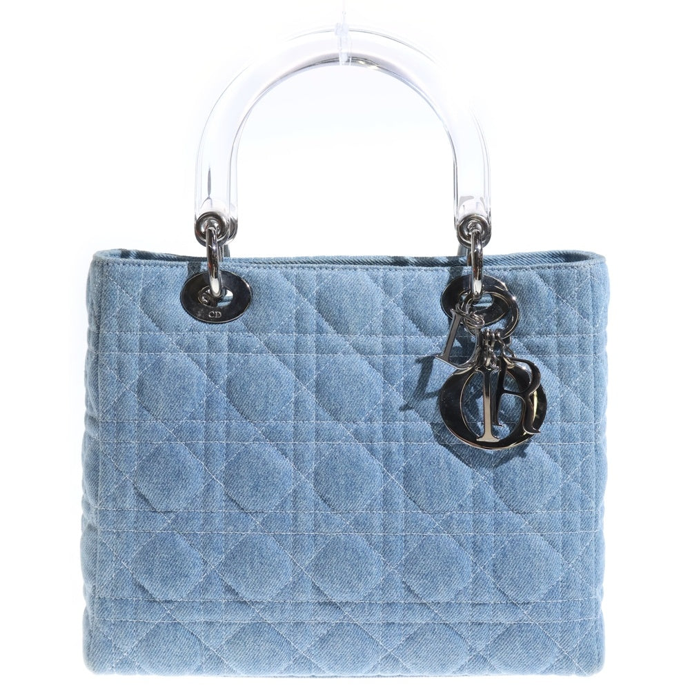 Christian Dior(クリスチャンディオール) レディディオール ミディアム デニム クリアハンドル 2wayショルダーバッグ ハンドバッグ レディース