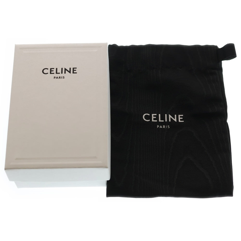CELINE(セリーヌ) トリオンフ レザーコンパクトウォレット 三つ折り財布 ブラック SV金具 レディース