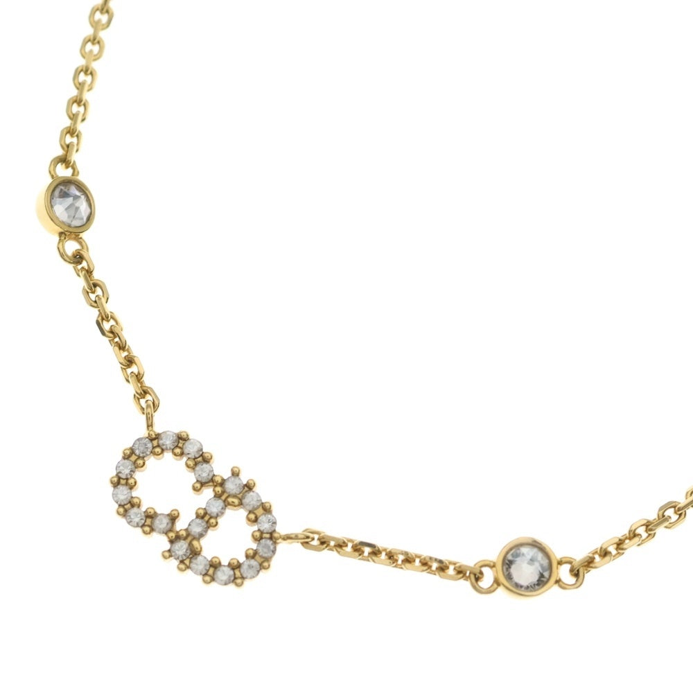 Christian Dior(クリスチャンディオール) Clair D Lune ラインストーンチェーンペンダントネックレス ゴールド GP