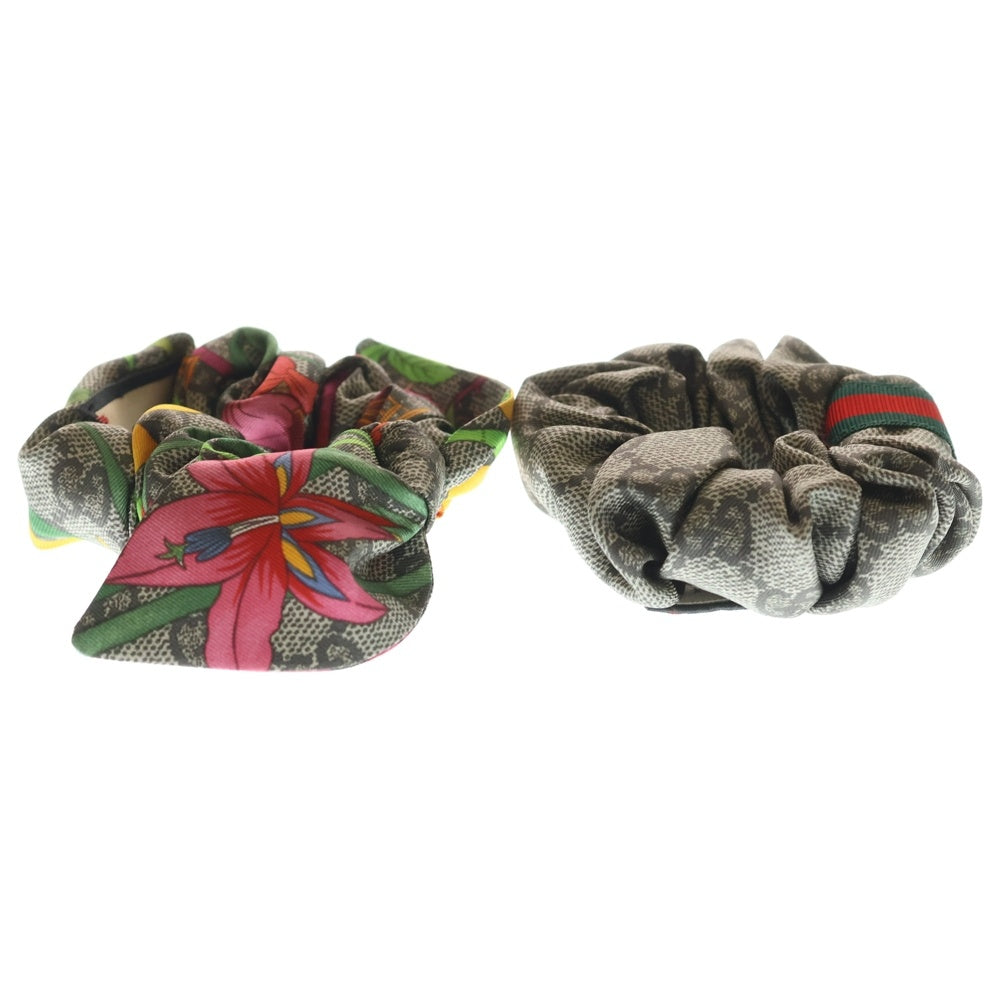 GUCCI(グッチ) GG総柄 フラワー シルクシュシュ 2個セット マルチ レディース