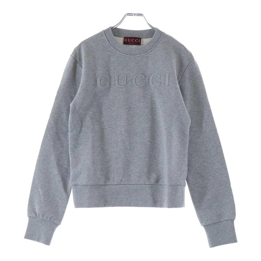 GUCCI(グッチ) 24SS エンボスロゴ コットンクルーネック長袖トレーナー 