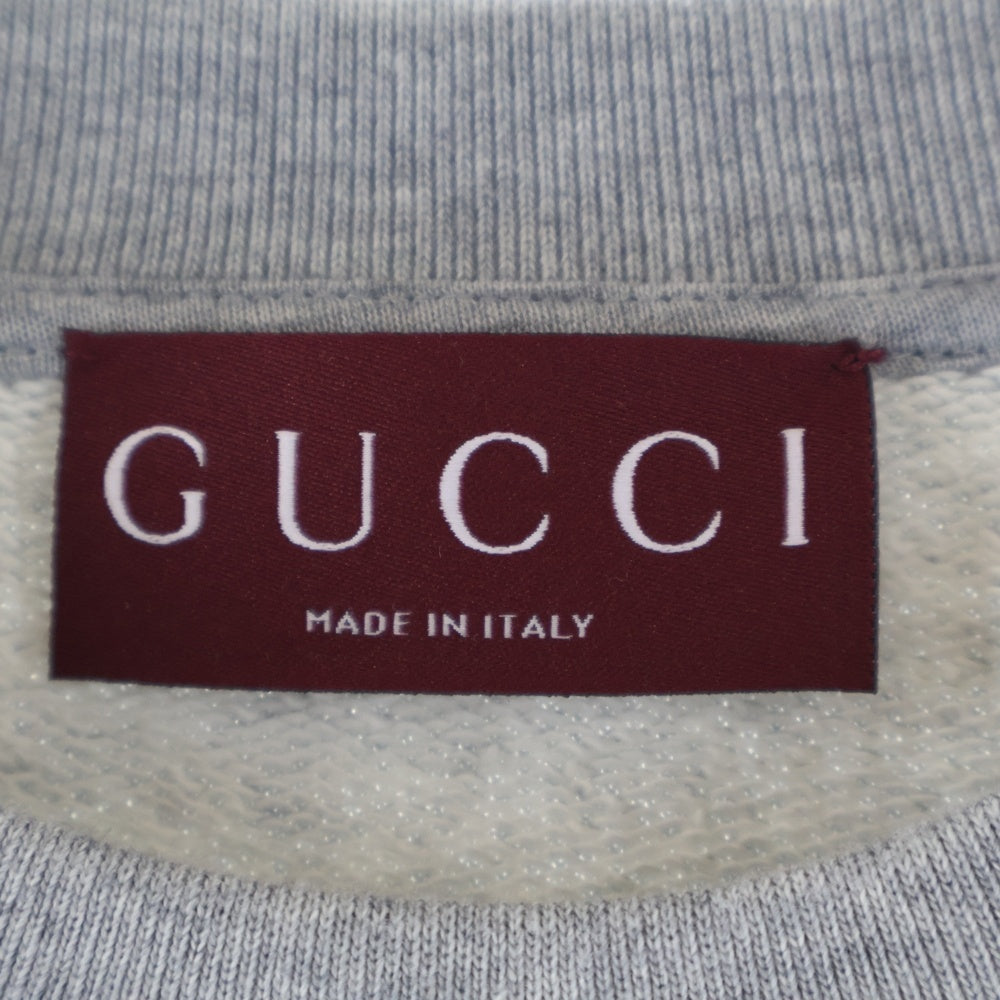 GUCCI(グッチ) 24SS エンボスロゴ コットンクルーネック長袖トレーナー スウェット グレー 785636 XJGLG レディース