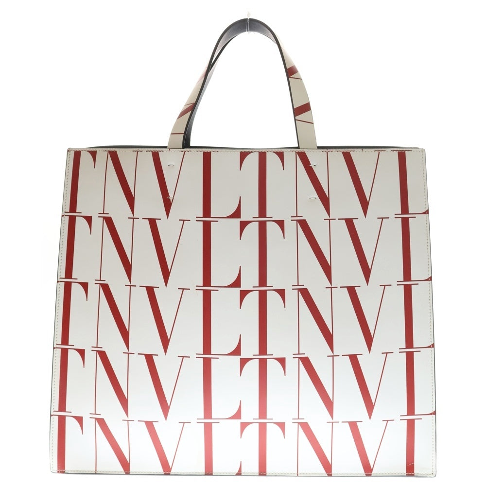 VALENTINO GARAVANI(ヴァレンチノガラヴァーニ) VLTNタイムズ トートバッグ ホワイト×レッド レザー