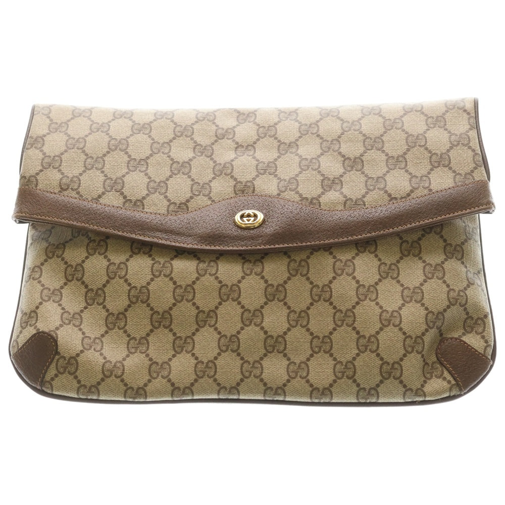 GUCCI(グッチ) GGスプリーム レザークラッチバッグ ベージュ 89.02.075