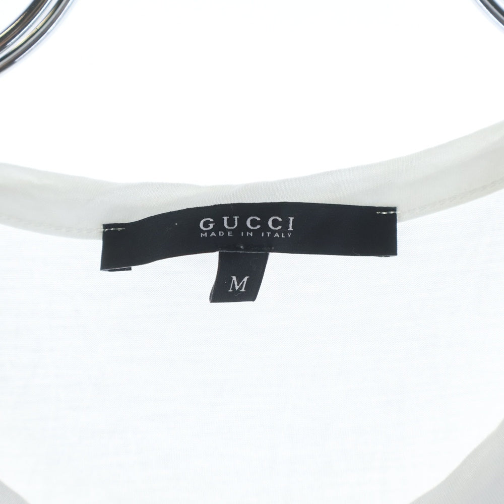 GUCCI(グッチ) プリンシー ロゴヘンリーネック半袖カットソー Tシャツ ホワイト 172273 レディース