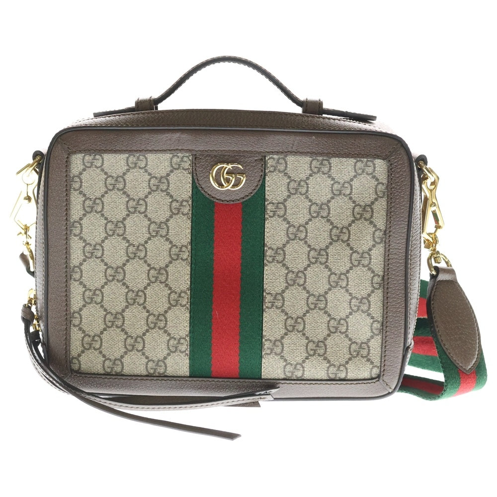 GUCCI(グッチ) オフィディア GGスプリーム 2WAY レザーハンドバッグ ショルダーバッグ ブラウン 550622 レディース
