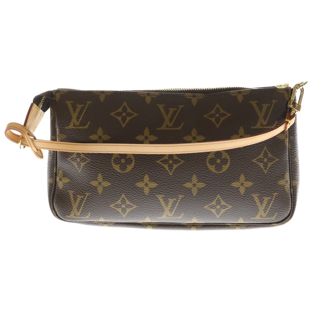 LOUIS VUITTON(ルイヴィトン) ポシェット アクセソワール モノグラム PVC レザー ハンドバッグ アクセサリーポーチ ゴールド金具 ブラウン M51980 レディース