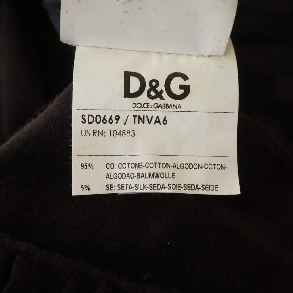 D&G(ディーアンドジー) ベルベット ベロア パフスリーブ ミニワンピース ブラウン レディース