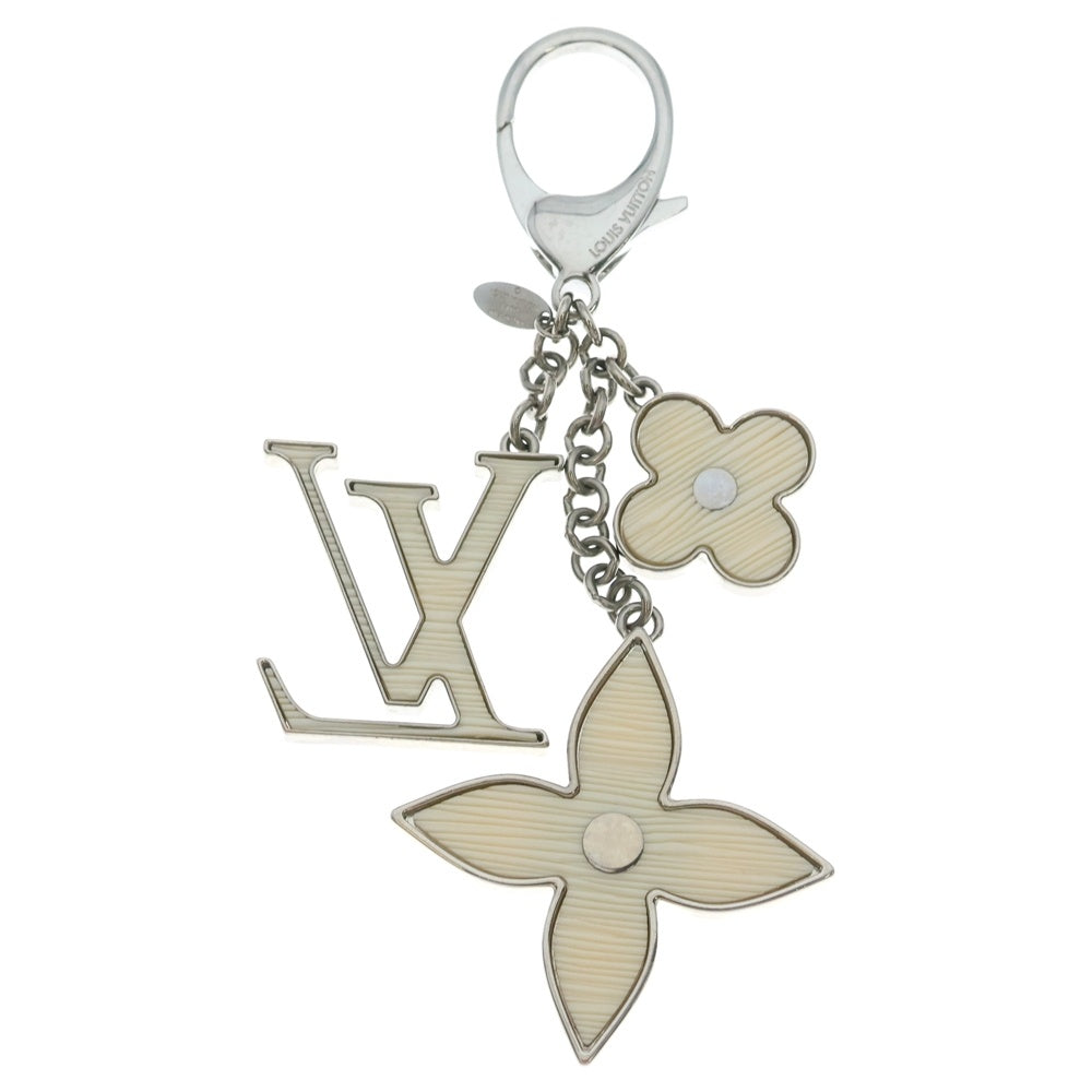 LOUIS VUITTON(ルイヴィトン) ビジュー サック フルール ドゥ エピ キーホルダー バッグチャーム シルバー/ホワイト M65085