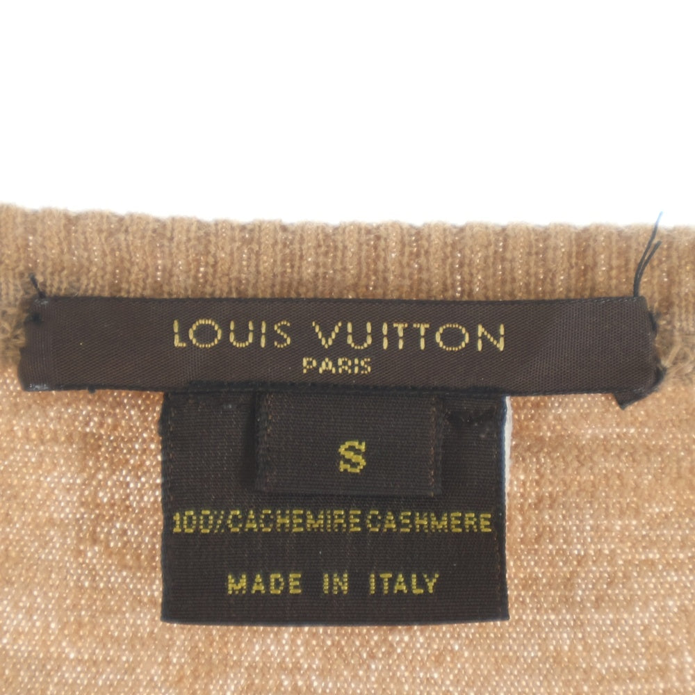 LOUIS VUITTON(ルイヴィトン) ロゴジップアップカシミヤ長袖カーディガン ニット ベージュ レディース