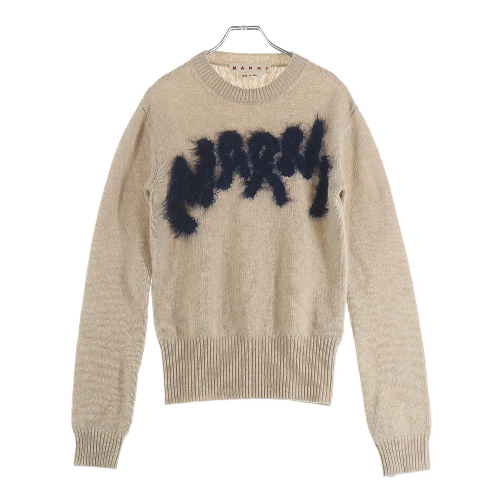 MARNI(マルニ) 22AW シェットランド ロゴクルーネックニット ベージュ GCMD0369Q0 レディース