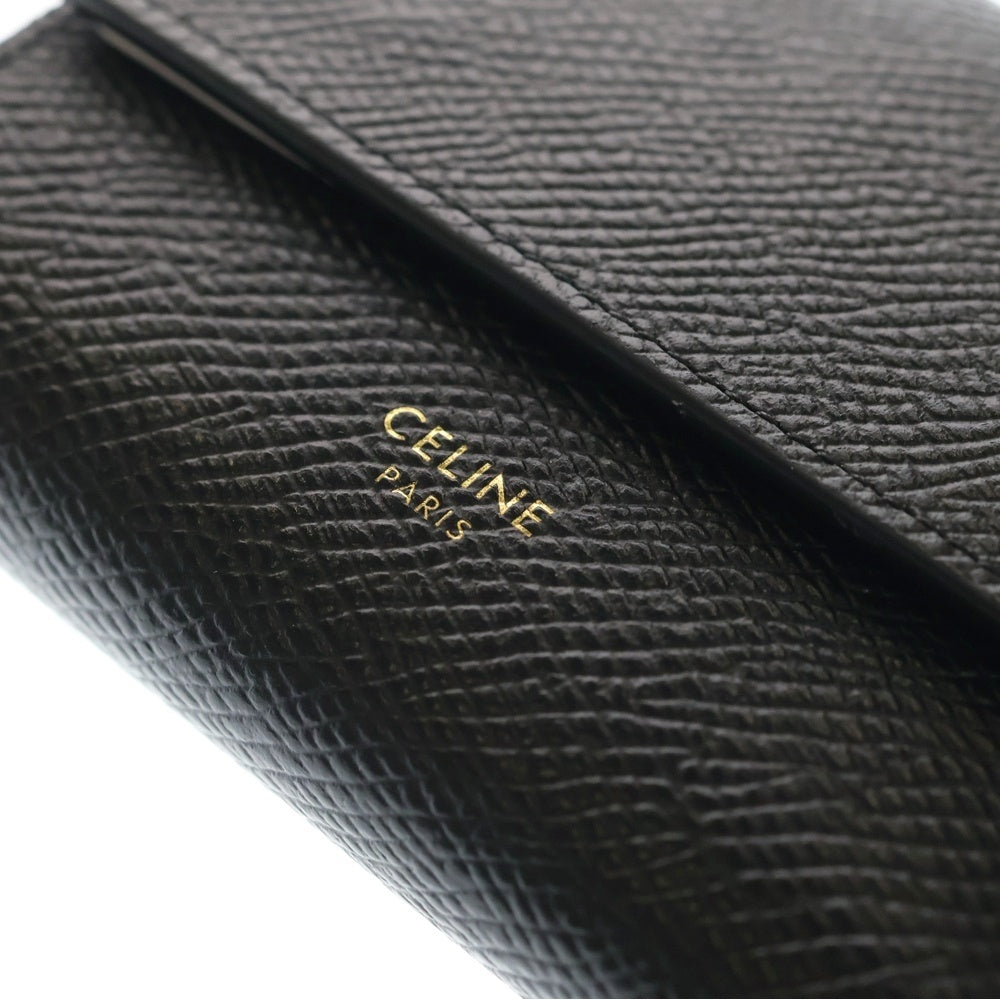 CELINE(セリーヌ) スモール トリフォールドウォレット ブラック レザー 三つ折り財布 レディース