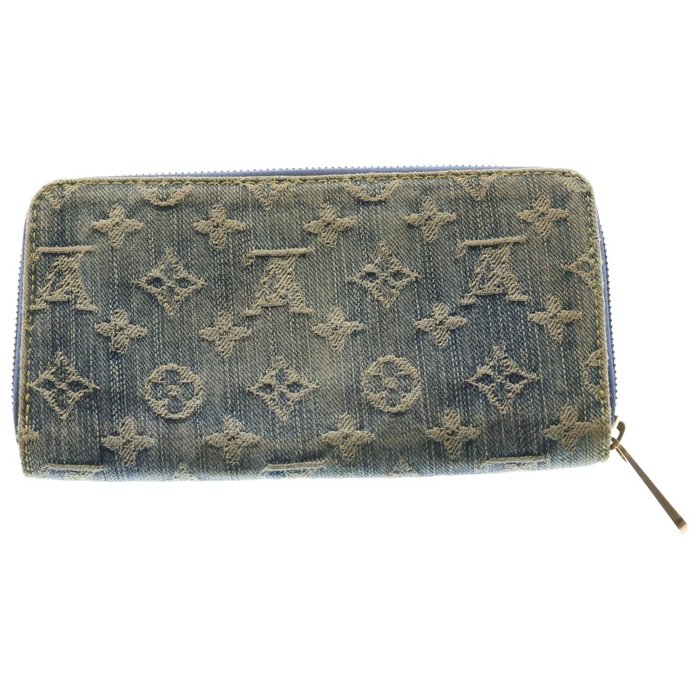 LOUIS VUITTON(ルイヴィトン) モノグラムデニム ジッピーウォレット ロングウォレット 長財布 カードケース インディゴブルー デニム M81226 ゴールド金具